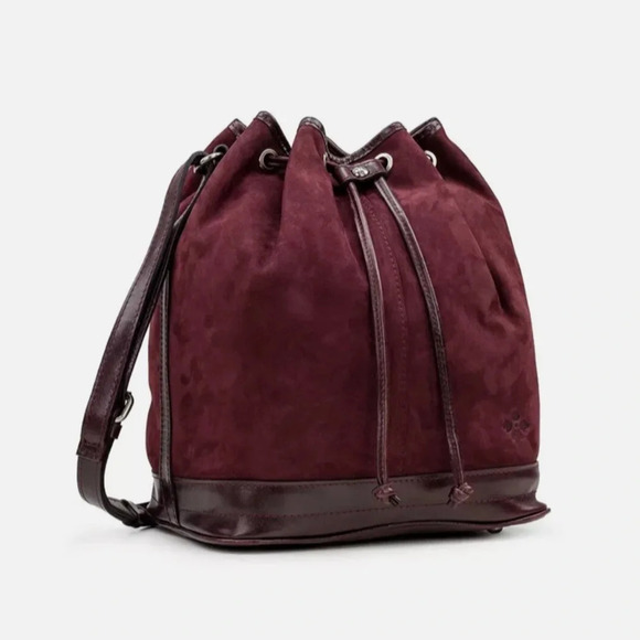 Patricia Nash Handbags - Patricia Nash Leather Melrose Plum Bucket Drawstring Handbag